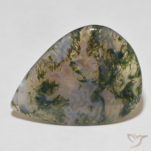 23.29ct 天然 彩色 苔藓玛瑙, 梨形, 不透明