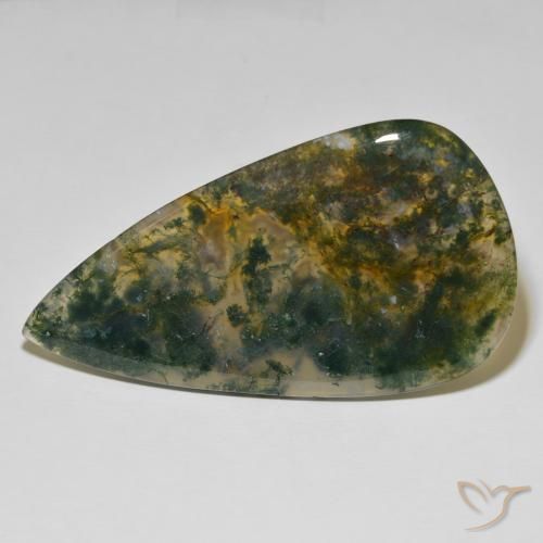 95.86ct 天然 彩色 苔藓玛瑙, 梨形, 不透明