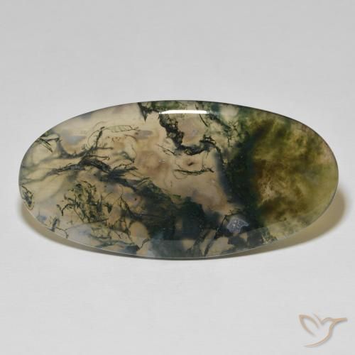 83.26ct 天然 彩色 苔藓玛瑙, 椭圆形, 不透明