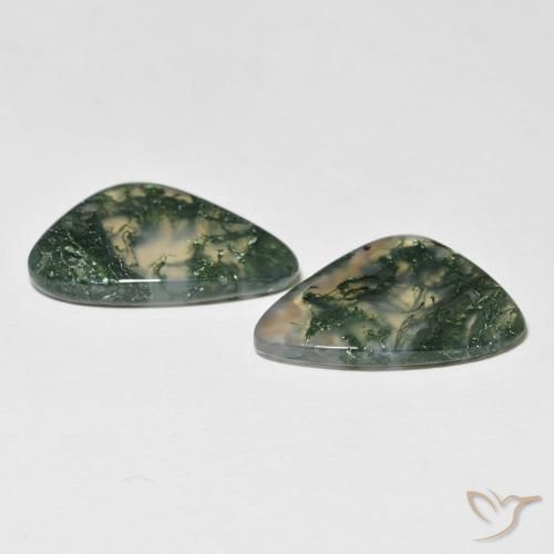 19.96克拉天然苔藓玛瑙，花式切割，半透明