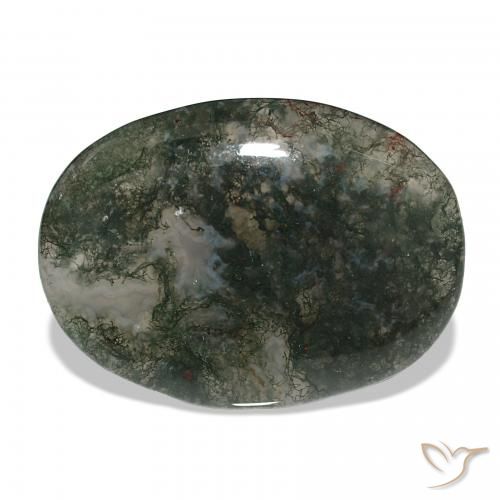 37.71ct 彩色 苔藓玛瑙, 椭圆形, 半透明