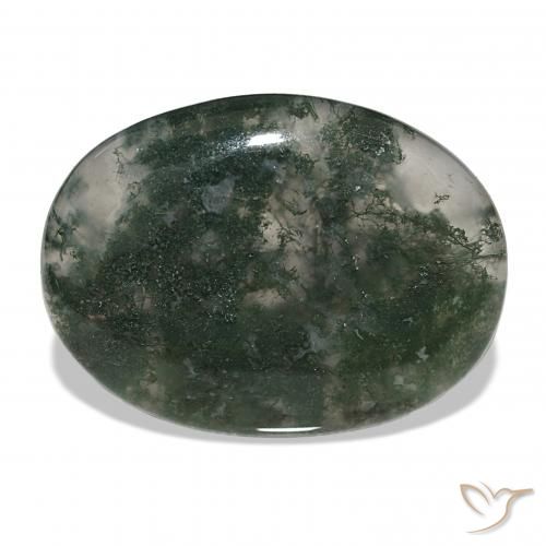 39.60ct 彩色 苔藓玛瑙, 椭圆形, 半透明