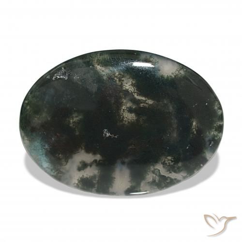 30.13ct 彩色 苔藓玛瑙, 椭圆形, 半透明