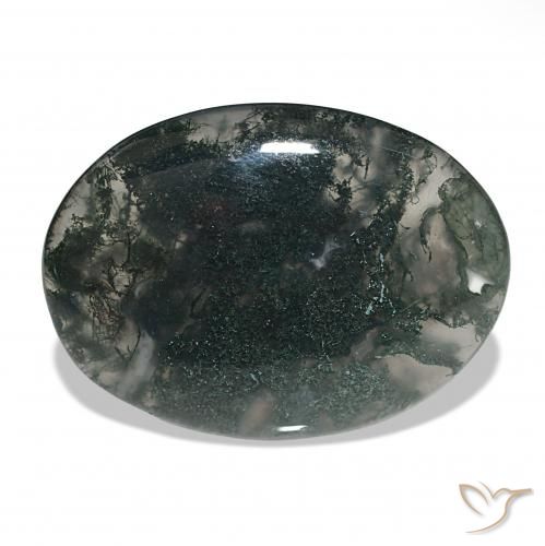 36.54ct 彩色 苔藓玛瑙, 椭圆形, 半透明
