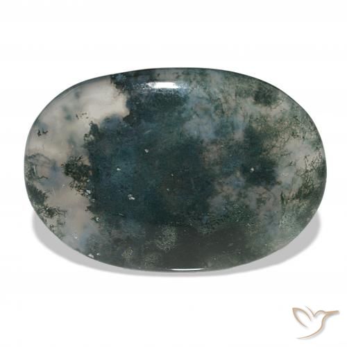 45.08ct 彩色 苔藓玛瑙, 椭圆形, 半透明