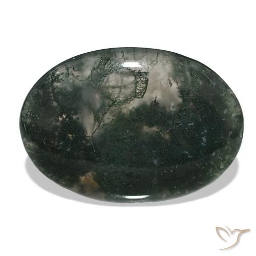 58.50ct 彩色 苔藓玛瑙 宝石, 椭圆形, 半透明