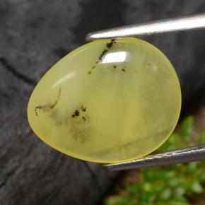 3.69克拉天然黄色苔藓欧泊，梨形，14.2×11.6毫米，半透明