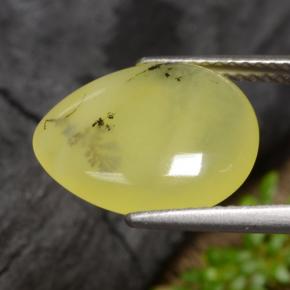 3.69克拉天然黄色苔藓欧泊，梨形，14.2×11.6毫米，半透明