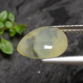 1.79克拉天然黄色苔藓欧泊，梨形，9.9×8.6毫米，半透明