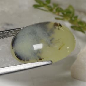 6.23克拉天然黄色苔藓欧泊，椭圆形切割，14.5×11.4毫米，半透明