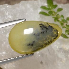 4.60克拉天然苔藓蛋白石，梨形，半透明