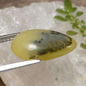 4.60克拉天然苔藓蛋白石，梨形，半透明