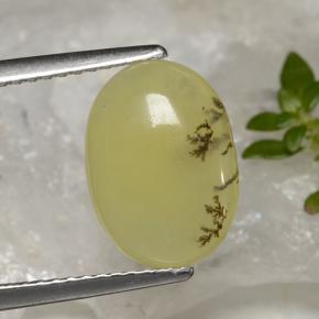 2.39克拉天然苔藓蛋白石，椭圆形切割，半透明