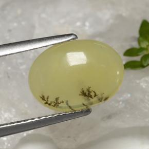 2.39克拉天然苔藓蛋白石，椭圆形切割，半透明