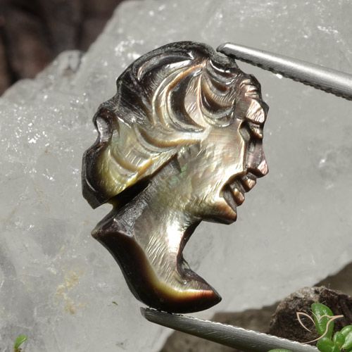 6.15ct 天然 烟熏色 珍珠母, 花式切割, 不透明