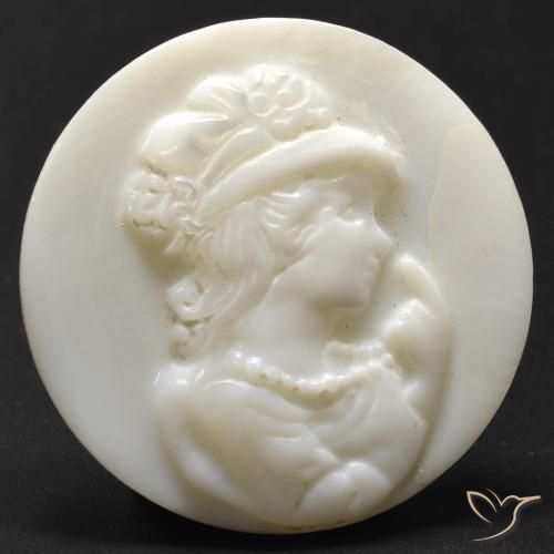 15.21克拉天然珍珠母，圆形切割，不透明