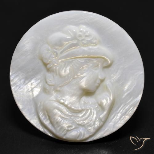 13.76克拉天然珍珠母，圆形切割，不透明