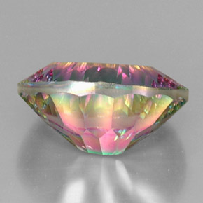 12.71克拉天然多色镀膜石英，椭圆形切割，18.1×13.3毫米，VVS