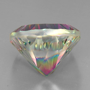 32.97克拉天然多色镀膜石英，垫形剪裁，20.3×20.1毫米，VVS-VS