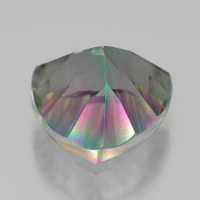 7.90克拉天然多色镀膜石英，三角形，13.1×13毫米，VVS
