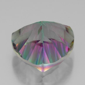 7.49克拉天然多色镀膜石英，三角形，13×13毫米，VVS