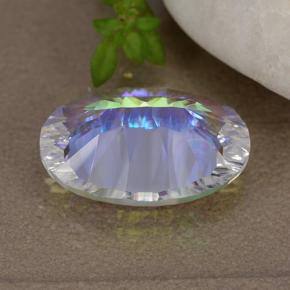 4.64克拉天然多色镀膜石英，椭圆形切割，14.2×10.1毫米，VVS-VS