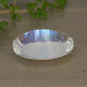 5.02克拉天然多色镀膜石英，椭圆形切割，14.3×10.1毫米，VVS-VS