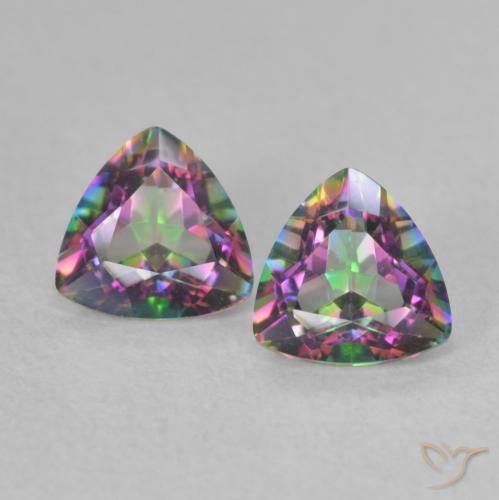 0.88天然多色镀膜石英，三角形，5.2×5.1毫米，VVS-VS