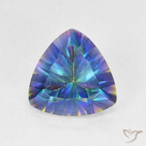 2.22ct 天然 多色蓝色 神秘石英, 胖三角形, VS