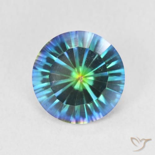 1.72ct 天然 多色蓝色 神秘石英, 圆形的, VS