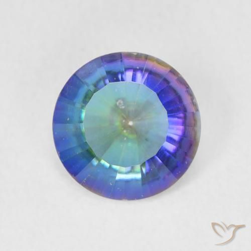 1.76ct 天然 多色蓝色 神秘石英, 圆形的, VS