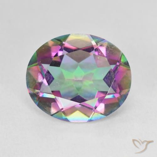 5.49ct 天然 彩色 神秘石英, 椭圆形, VVS