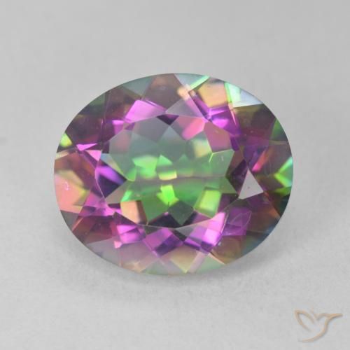 5.14ct 天然 彩色 神秘石英, 椭圆形, VVS