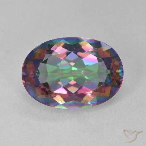 5.64ct 天然 彩色 神秘石英, 椭圆形, VVS
