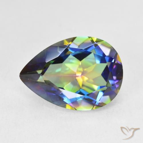 5.12ct 天然 彩色 神秘石英, 梨形, VVS