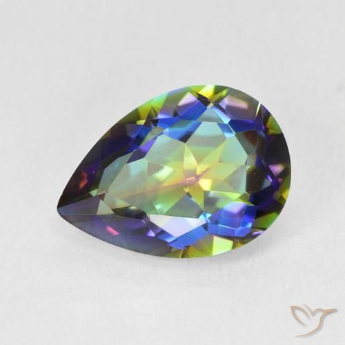 4.82ct 天然 彩色 神秘石英, 梨形, VVS-VS
