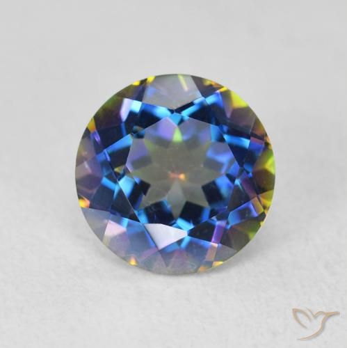 2.00ct 天然 彩色 神秘石英, 圆形的, VVS