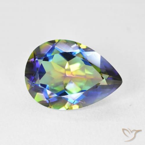 5.12ct 天然 彩色 神秘石英, 梨形, VVS