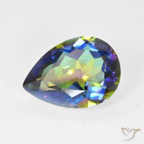 5.12ct 天然 彩色 神秘石英, 梨形, VVS