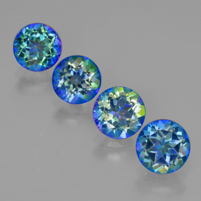 克拉天然镀膜托帕石，圆形切割，VVS-VS