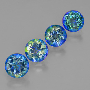 克拉天然镀膜托帕石，圆形切割，VVS-VS