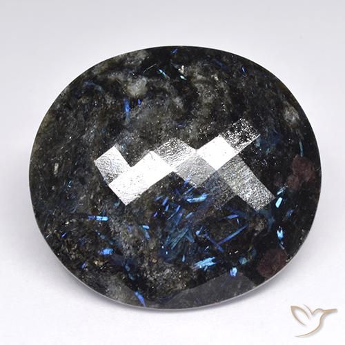 42.52ct 天然 黑色带蓝色闪光 Nuummite, 椭圆形, 不透明