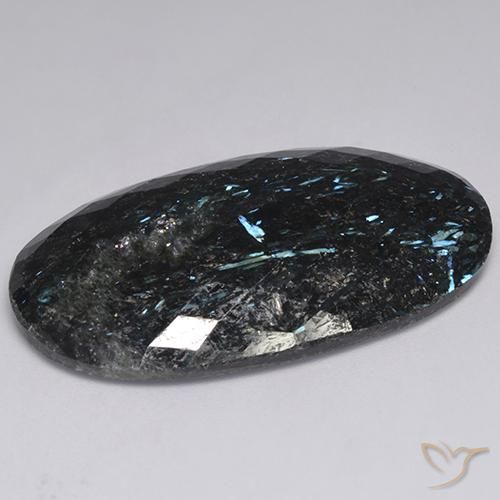 47.12克拉天然Nuummite，椭圆形，不透明