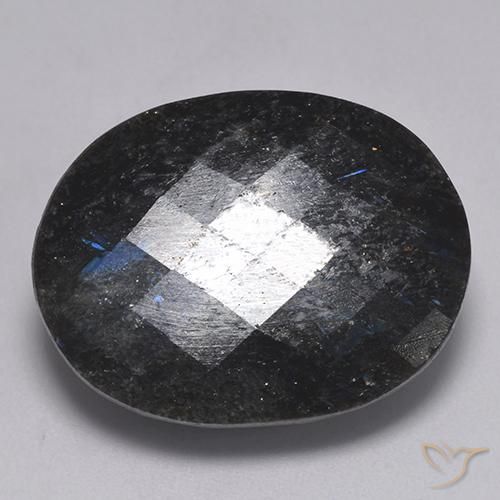 32.32ct 天然 黑色带蓝色闪光 Nuummite, 椭圆形, 不透明