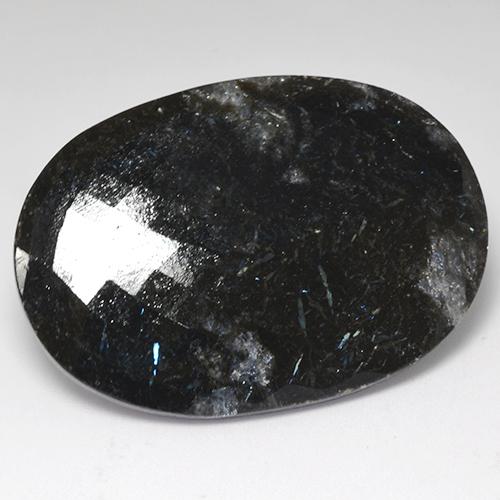 53.25克拉天然黑色努米石，椭圆形切割，38.9×27.2毫米，不透明