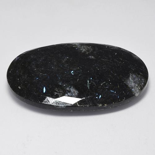 53.25克拉天然黑色努米石，椭圆形切割，38.9×27.2毫米，不透明