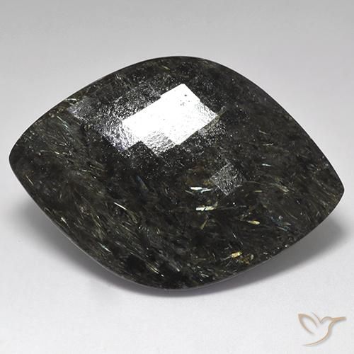 61.20ct 天然 黑色带蓝色闪光 Nuummite, 花式切割, 不透明