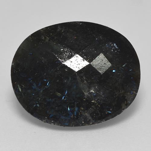 14.99克拉天然黑色努米石，椭圆形切割，18×14.7毫米，不透明