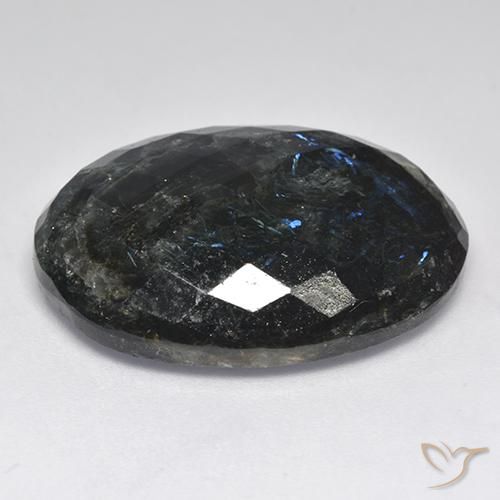 29.47克拉天然Nuummite，椭圆形，不透明