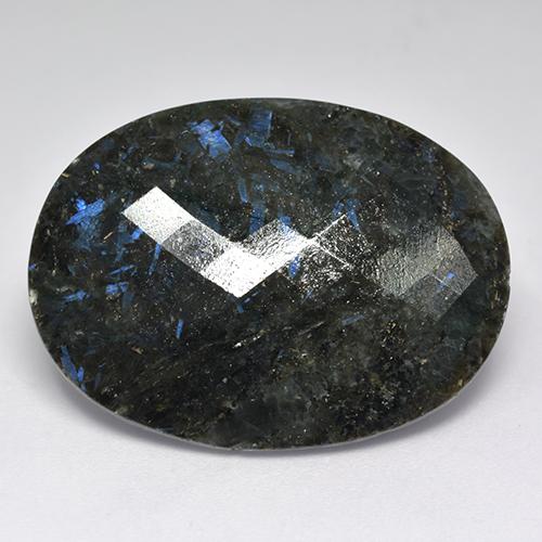 40.80克拉天然黑色努米石，椭圆形切割，29.2×22毫米，不透明